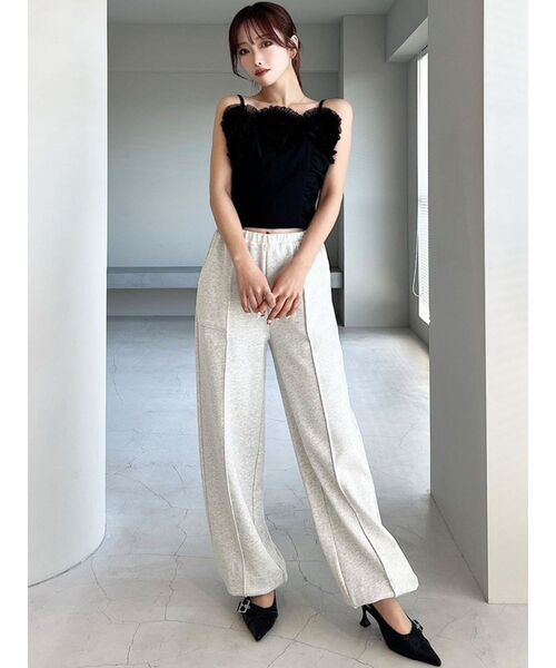 RESEXXY（リゼクシー）の「ピンタックスウェットパンツ【セットアップ着用可能】（スウェットパンツ・レディース・ブラック/チャコールグレー/ライトグレー・FREE）」の13枚目の写真