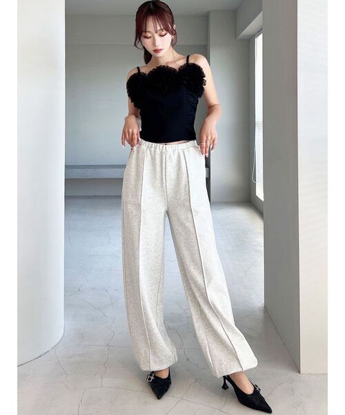 RESEXXY（リゼクシー）の「ピンタックスウェットパンツ【セットアップ着用可能】（スウェットパンツ・レディース・ブラック/チャコールグレー/ライトグレー・FREE）」の14枚目の写真