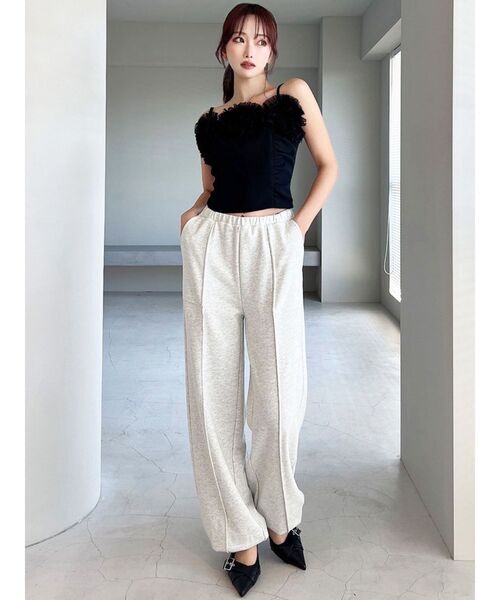 RESEXXY（リゼクシー）の「ピンタックスウェットパンツ【セットアップ着用可能】（スウェットパンツ・レディース・ブラック/チャコールグレー/ライトグレー・FREE）」の15枚目の写真