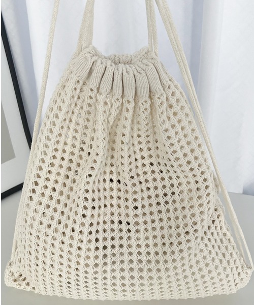 Per sist ence(パーシエンス)の「メッシュナップザック(バックパック/リュック・レディース・ブラック/ホワイト・ONE SIZE)」の11枚目の写真