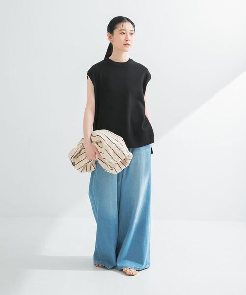 URBAN RESEARCH(アーバンリサーチ)の「フレンチスリーブチュニックニット(ベスト・レディース・アイボリー/ブラック・FREE)」の18枚目の写真