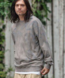 CAMBIO | msw1698- Distressed Unevenly Dyed Sweat Pullover スウェット(スウェット)