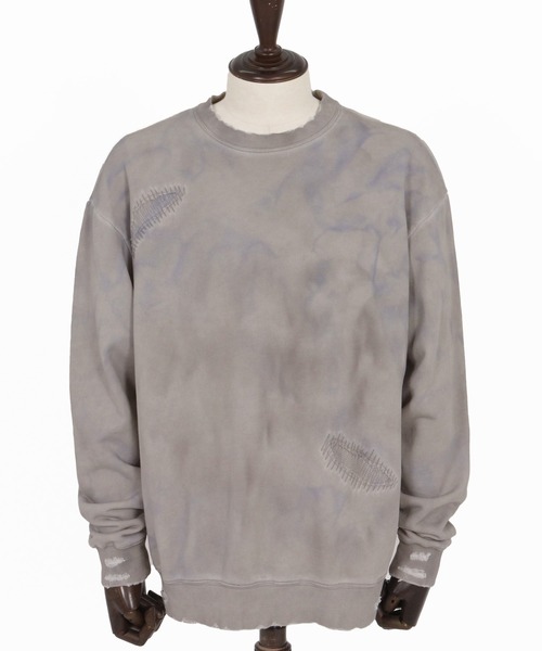 CAMBIO（カンビオ）の「msw1698- Distressed Unevenly Dyed Sweat Pullover スウェット（スウェット・メンズ・マルチ・S/M/L）」の8枚目の写真