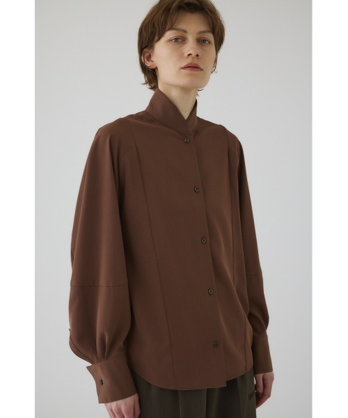 RIM.ARK(リムアーク)の「Stand collar volume blouse スタンドカラーボリュームブラウス(シャツ/ブラウス・レディース・グレー/ライトブラウン/ブラック・FREE)」の3枚目の写真