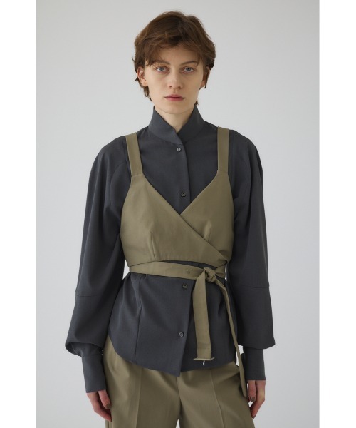 RIM.ARK(リムアーク)の「Stand collar volume blouse スタンドカラーボリュームブラウス(シャツ/ブラウス・レディース・グレー/ライトブラウン/ブラック・FREE)」の12枚目の写真