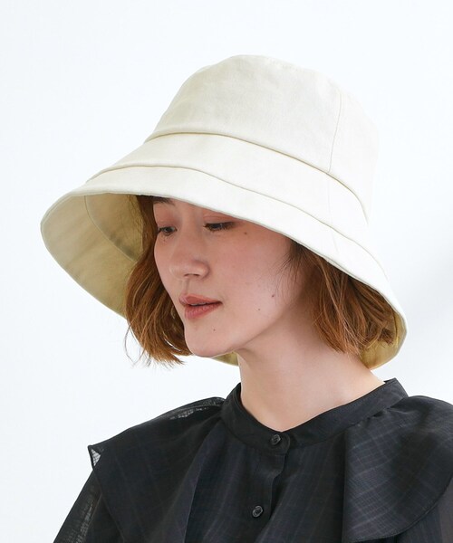 grove（グローブ）の「綿麻混カサブランカワイドブリムハット【UVカット・サイズ調整】（ハット・レディース・グレー/ブラック/アイボリー・00）」の9枚目の写真
