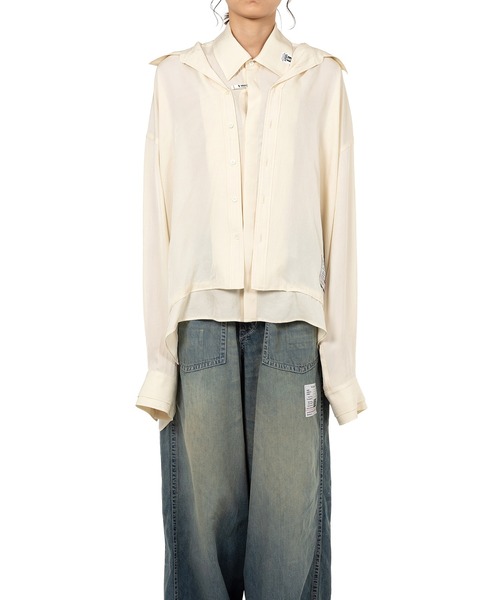 Maison MIHARA YASUHIRO(メゾンミハラヤスヒロ)の「Double Layered Shirt(シャツ/ブラウス・レディース・ピンク/ブラック/アイボリー・36/38)」の5枚目の写真