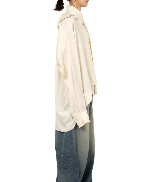 Maison MIHARA YASUHIRO(メゾンミハラヤスヒロ)の「Double Layered Shirt(シャツ/ブラウス・レディース・ピンク/ブラック/アイボリー・36/38)」の8枚目の写真