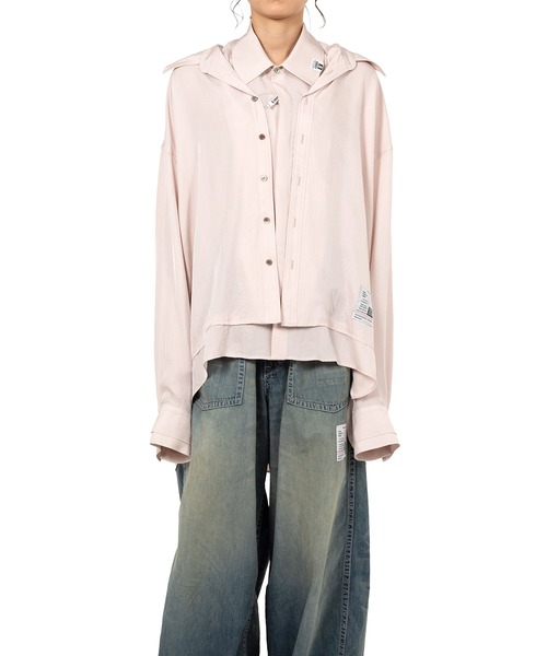 Maison MIHARA YASUHIRO(メゾンミハラヤスヒロ)の「Double Layered Shirt(シャツ/ブラウス・レディース・ピンク/ブラック/アイボリー・36/38)」の13枚目の写真