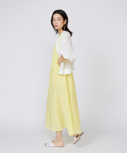 INED(イネド)の「【接触冷感】綿キュプラ ピンタックワンピース(ワンピース・レディース・モカ/イエロー・9号/11号)」の10枚目の写真