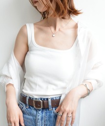 カップ付きリブタンクトップ 夏インナー レイヤード 韓国ファッション カジュアル 美シルエット シーズンレス フェス アウトドア