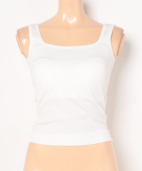 styiro(スタイロ)の「カップ付きリブタンクトップ 夏インナー レイヤード 韓国ファッション カジュアル 美シルエット シーズンレス フェス アウトドア(タンクトップ・レディース・ブラック/ホワイト/グレー・FREE)」の6枚目の写真