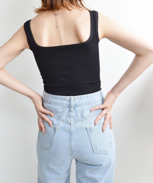 styiro(スタイロ)の「カップ付きリブタンクトップ 夏インナー レイヤード 韓国ファッション カジュアル 美シルエット シーズンレス フェス アウトドア(タンクトップ・レディース・ブラック/ホワイト/グレー・FREE)」の17枚目の写真