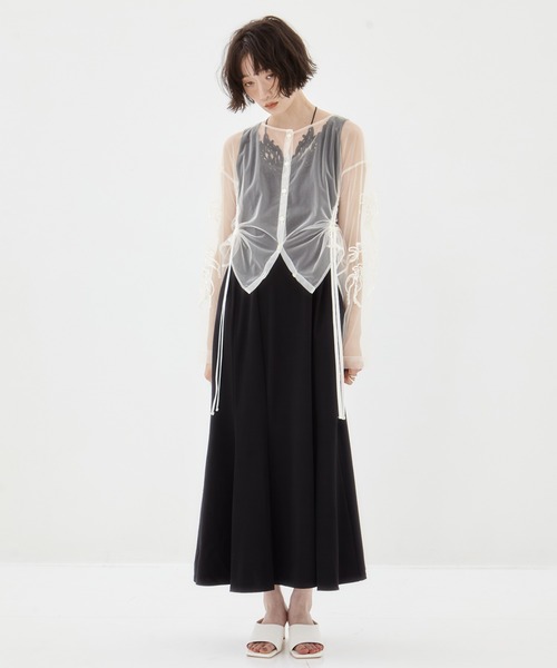 【新品未使用】MURRAL embroidered tulle cardigan MURRAL/ミューラル】EX.embroidered tulle cardigan/エンブロイ
