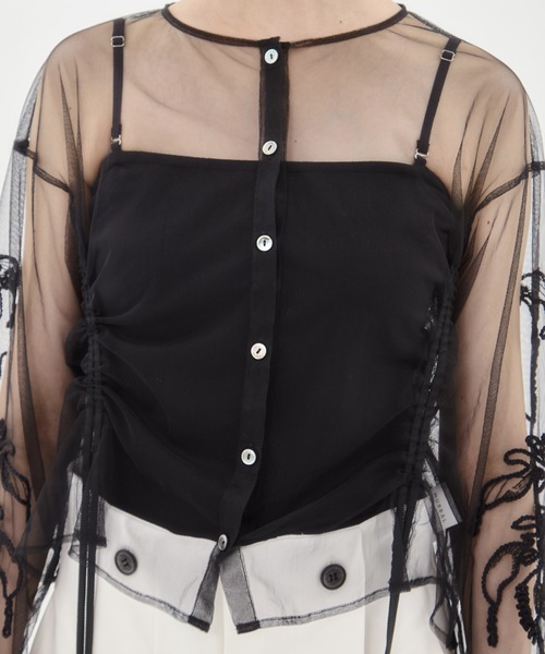 【新品未使用】MURRAL embroidered tulle cardigan 別注 embroidered tulle cardigan(FREE WHITE): MURRAL: WOMENS