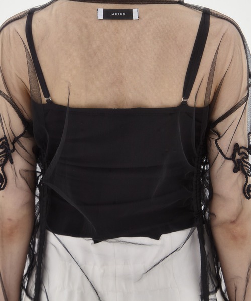 MURRAL/ミューラル】EX.embroidered tulle cardigan/エンブロイ