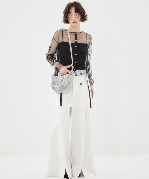 MURRAL/ミューラル】EX.embroidered tulle cardigan/エンブロイ