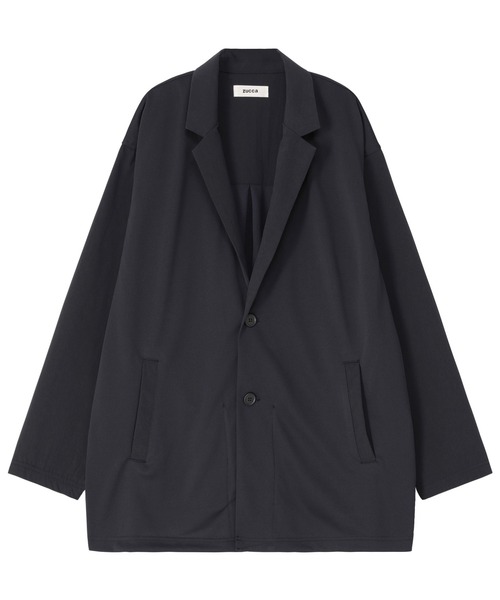 ZUCCa　ジャケット 22SS 定価34100円　PEトロ　黒　美品 ズッカ ドッキングスムース / ジャケット（テーラードジャケット