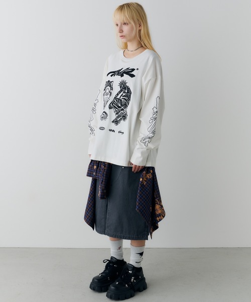 AIVER(アイバー)の「Johann×AIVER 刺繍L/S TEE(Tシャツ/カットソー・メンズ・ブラック/ホワイト・LARGE/MEDIUM/SMALL)」の12枚目の写真