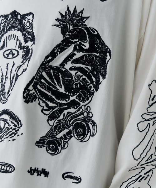 AIVER(アイバー)の「Johann×AIVER 刺繍L/S TEE(Tシャツ/カットソー・メンズ・ブラック/ホワイト・LARGE/MEDIUM/SMALL)」の9枚目の写真