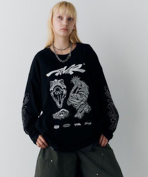 AIVER(アイバー)の「Johann×AIVER 刺繍L/S TEE(Tシャツ/カットソー・メンズ・ブラック/ホワイト・LARGE/MEDIUM/SMALL)」の18枚目の写真