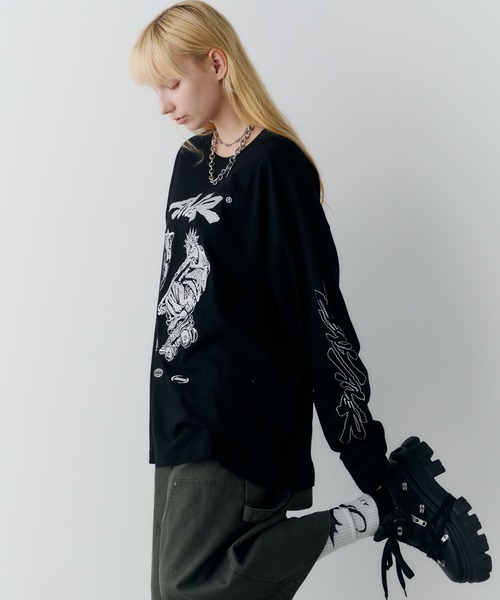 AIVER(アイバー)の「Johann×AIVER 刺繍L/S TEE(Tシャツ/カットソー・メンズ・ブラック/ホワイト・LARGE/MEDIUM/SMALL)」の19枚目の写真