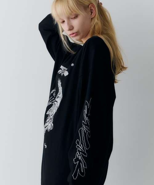 AIVER(アイバー)の「Johann×AIVER 刺繍L/S TEE(Tシャツ/カットソー・メンズ・ブラック/ホワイト・LARGE/MEDIUM/SMALL)」の20枚目の写真