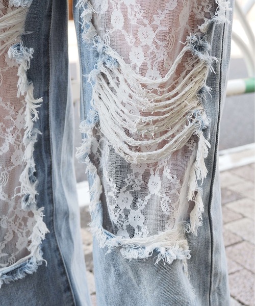 tiptop（ティップトップ）の「レースダメージデニムパンツ（デニムパンツ・レディース・サックスブルー・M/S）」の8枚目の写真
