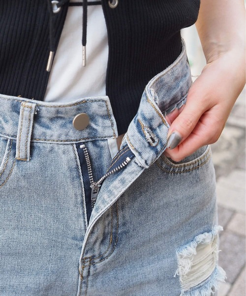 tiptop（ティップトップ）の「レースダメージデニムパンツ（デニムパンツ・レディース・サックスブルー・M/S）」の9枚目の写真