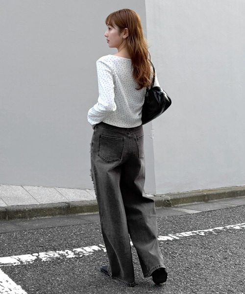 tiptop(ティップトップ)の「レースダメージデニムパンツ(デニムパンツ・レディース・サックスブルー/ブラック・M/S)」の20枚目の写真