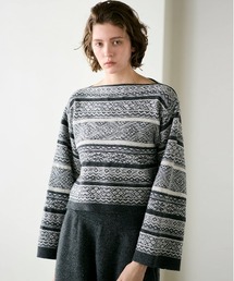 WALANCE | wool jacquard boatneck top(ニット/セーター)