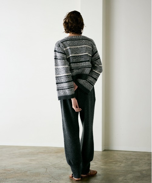 WALANCE(ワランス)の「wool jacquard boatneck top(ニット/セーター・レディース・チャコール・FREE)」の2枚目の写真