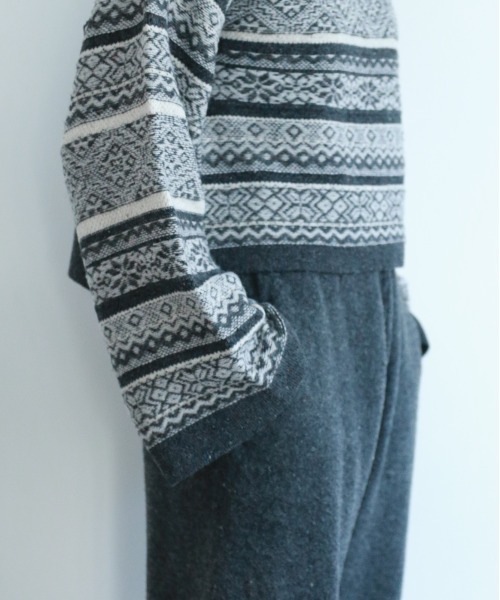 WALANCE(ワランス)の「wool jacquard boatneck top(ニット/セーター・レディース・チャコール・FREE)」の13枚目の写真