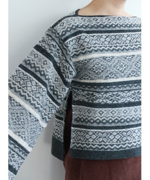 WALANCE(ワランス)の「wool jacquard boatneck top(ニット/セーター・レディース・チャコール・FREE)」の15枚目の写真