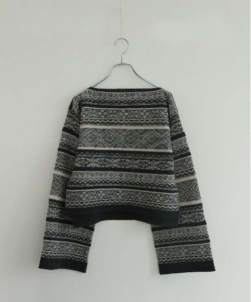 WALANCE(ワランス)の「wool jacquard boatneck top(ニット/セーター・レディース・チャコール・FREE)」の18枚目の写真