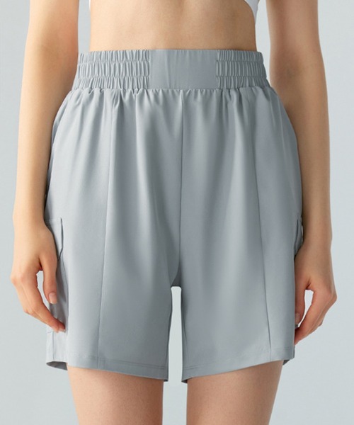 HYSSHOP（エイチワイエスショップ）の「レディース ウエストシャーリングショートヨガパンツ［フィットネス/ピラティス/ダンス/ジム］[トレーニングウェア/ジムウェア/ピラティスウェア]（その他パンツ・レディース・ブラック/グレー系その他/ベージュ・XL/L/M/S）」の8枚目の写真