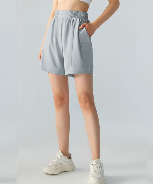 HYSSHOP（エイチワイエスショップ）の「レディース ウエストシャーリングショートヨガパンツ［フィットネス/ピラティス/ダンス/ジム］[トレーニングウェア/ジムウェア/ピラティスウェア]（その他パンツ・レディース・ブラック/グレー系その他/ベージュ・XL/L/M/S）」の9枚目の写真