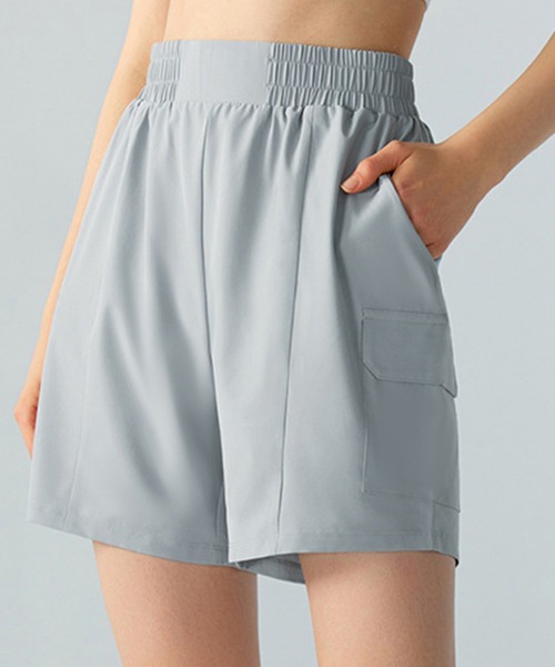 HYSSHOP（エイチワイエスショップ）の「レディース ウエストシャーリングショートヨガパンツ［フィットネス/ピラティス/ダンス/ジム］[トレーニングウェア/ジムウェア/ピラティスウェア]（その他パンツ・レディース・ブラック/グレー系その他/ベージュ・XL/L/M/S）」の7枚目の写真