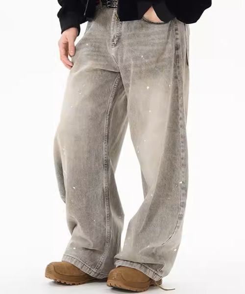 ARULE(アルール)の「A'GEM/9 × .kom 『ARULE/アルール』ペイントバルーンデニムパンツ(デニムパンツ・メンズ・グレー・LARGE/SMALL)」の4枚目の写真