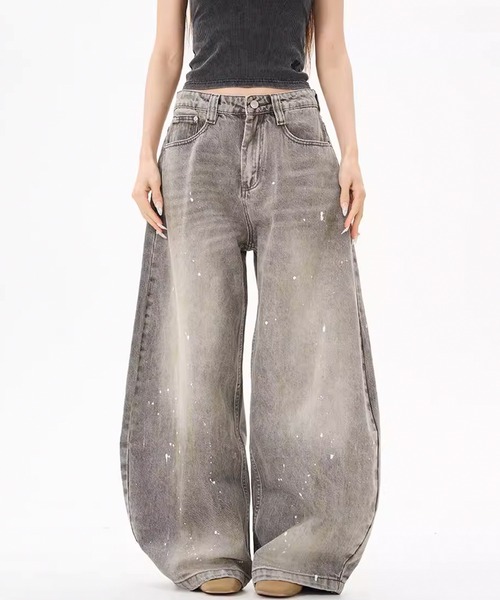 ARULE(アルール)の「A'GEM/9 × .kom 『ARULE/アルール』ペイントバルーンデニムパンツ(デニムパンツ・メンズ・グレー・LARGE/SMALL)」の8枚目の写真