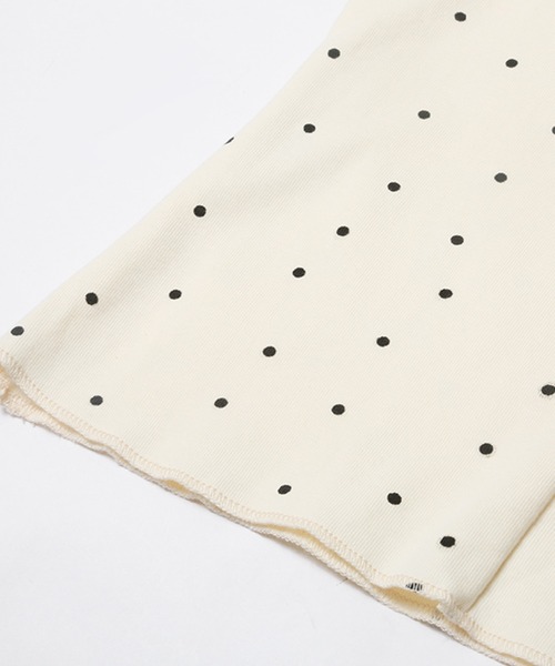 LA POMME petit（ラポミ・プチ）の「Dots Ribbon Deco T（Tシャツ/カットソー・レディース・グレー/アイボリー・FREE）」の6枚目の写真