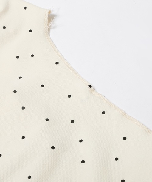 LA POMME petit（ラポミ・プチ）の「Dots Ribbon Deco T（Tシャツ/カットソー・レディース・グレー/アイボリー・FREE）」の7枚目の写真