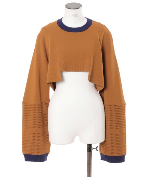 UN3D.(アンスリード)の「2WAY BOLERO MESH TOP / 2WAYボレロメッシュトップ(ニット/セーター・レディース・グレー/ブラック/キャメル・36/38)」の11枚目の写真