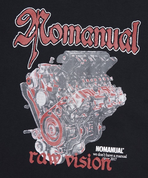 Tシャツ・カットソー NOMANUAL NM Engine T-Shirt Black NOMANUAL /ノーマニュアル」NM ENGINE T-SHIRT（Tシャツ