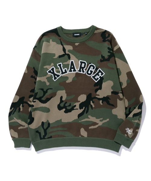 XLARGE(GNXg[W)ARCH LOGO CREWNECK KNIT(jbg/Z[^[)