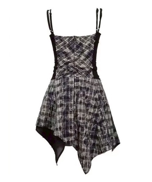 セール】【Cest Nous】Plaid tie-strap camisole dress / 【セヌー