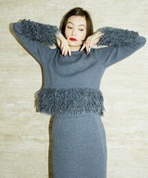 Ray BEAMS | RBS / フリンジ キリカエ クルーネック ニット(ニット/セーター)