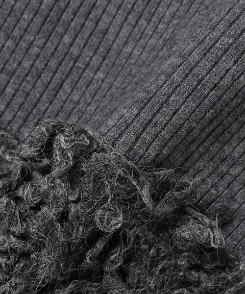 Ray BEAMS（レイビームス）の「RBS / フリンジ キリカエ クルーネック ニット（ニット/セーター・レディース・シルバー/ベージュ・ONE SIZE）」の7枚目の写真