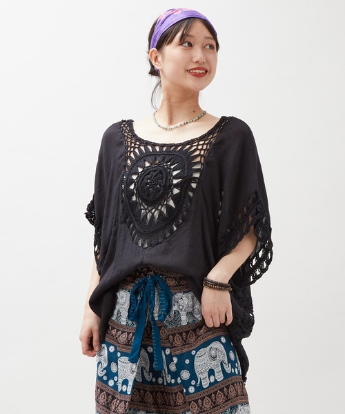チャイハネ(チャイハネ)の「【チャイハネ】クロッシェビッグシルエットトップス(その他トップス・レディース・ベージュ/ホワイト/ブラック・FREE)」の11枚目の写真