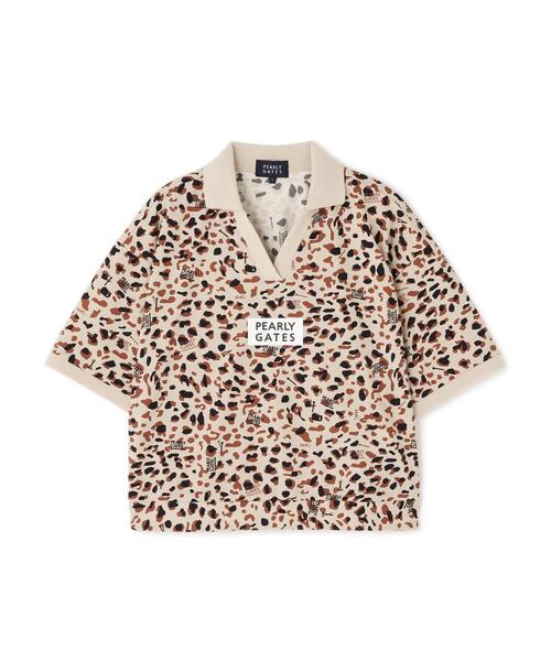 PEARLY GATES(パーリーゲイツ)の「【PEARLY GATES】格子ジャージ半袖スキッパーポロシャツ <ヒョウ柄>(ポロシャツ・レディース・ベージュ系その他/ダークインディゴブルー/ホワイト系その他・LARGE/MEDIUM)」の14枚目の写真